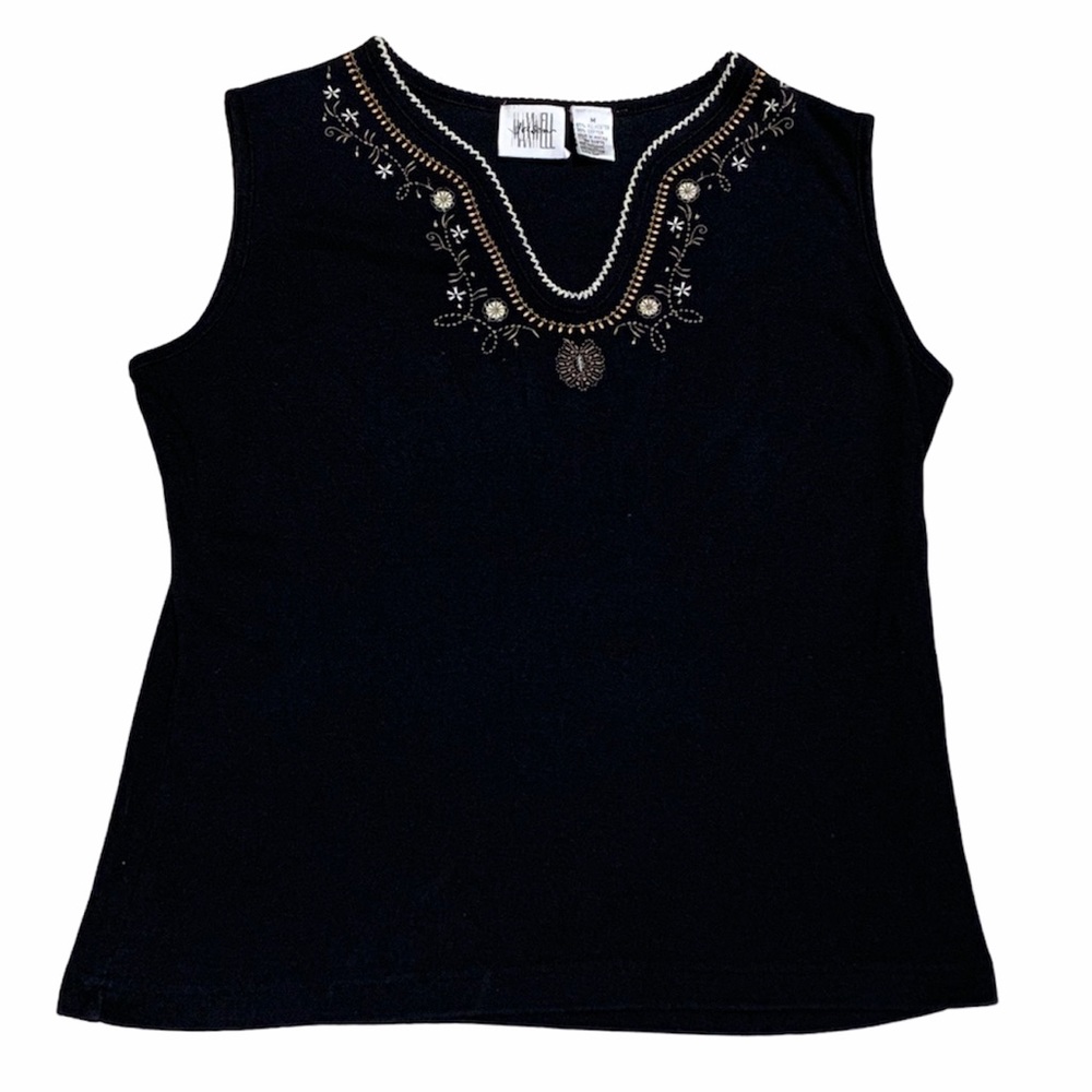 Embroidered Floral Tank Top